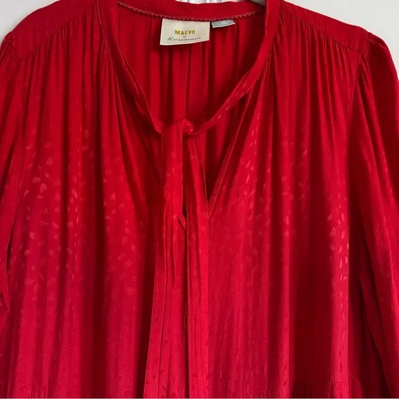 Anthropologie Maeve Wendy Red Tiered Maxi Dress Size 1X - Picture 9 of 16